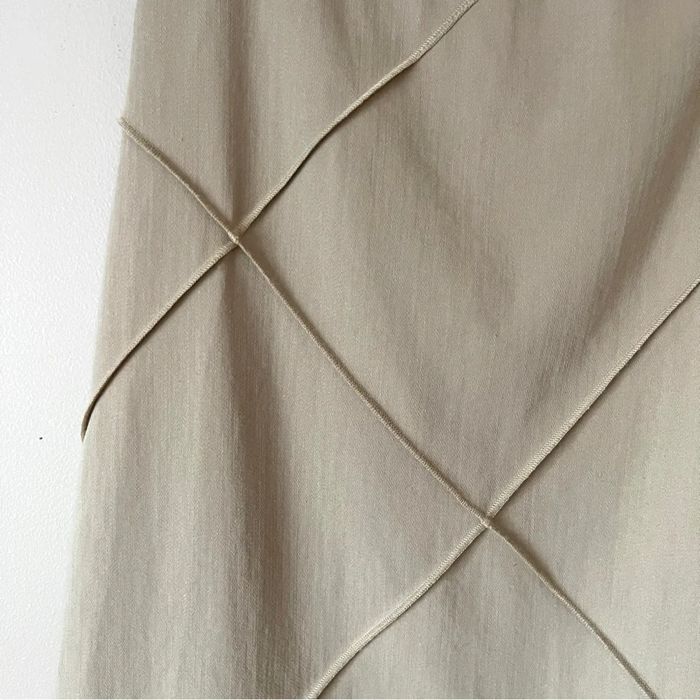 PIER ANTONIO GASPARI | Tan Geometric A-line Pencil Skirt Sz 8 - Picture 3 of 7